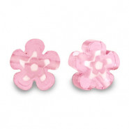Millefiori-Perlen Blume 5-6x3mm - Pink